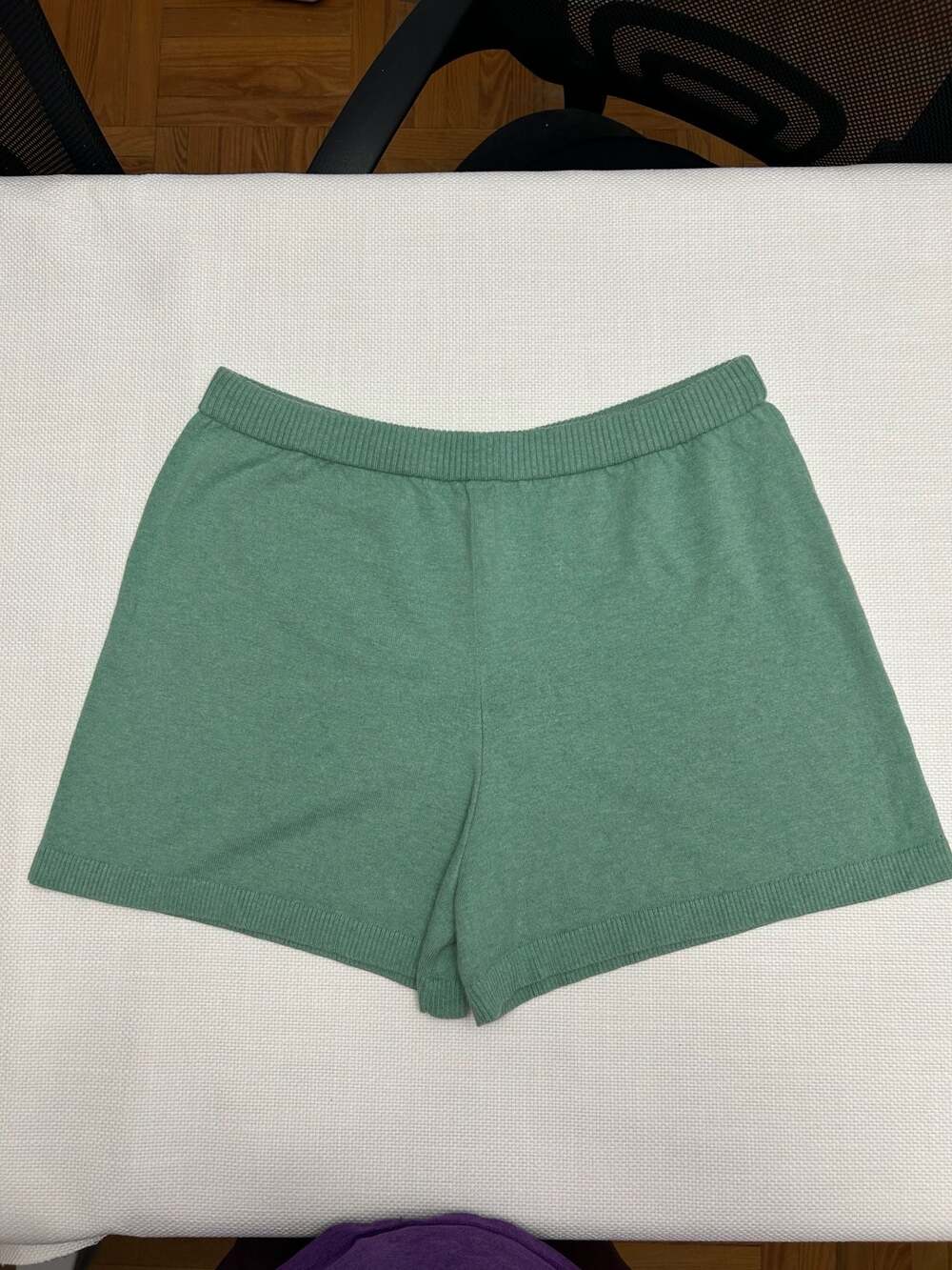 J.Crew Women's Cotton-Cashmere Blend Elastic Waist Knit Lounge Shorts Green Size